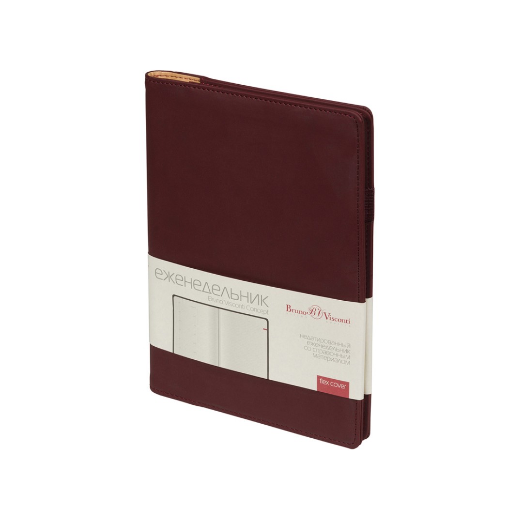 Еженедельник недатированный А5 «Concept», бордовый (Р)