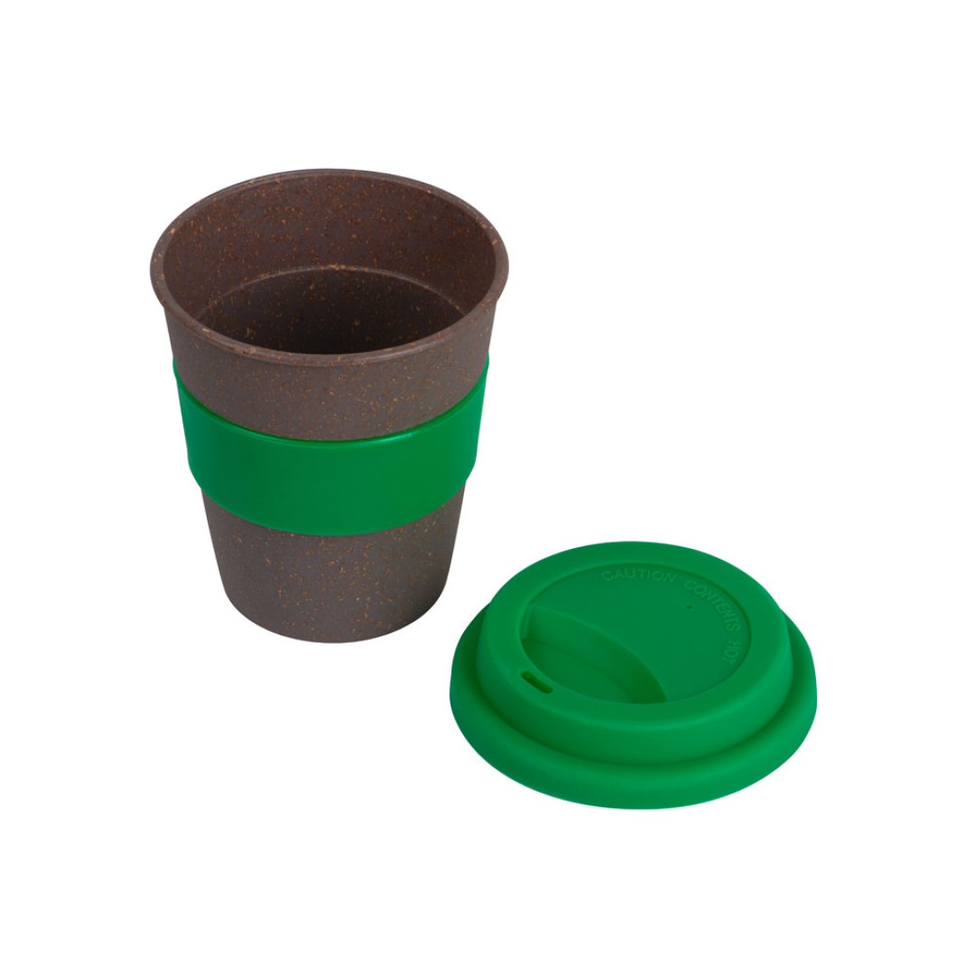 Стакан с силиконовой крышкой "Cafe", зеленый