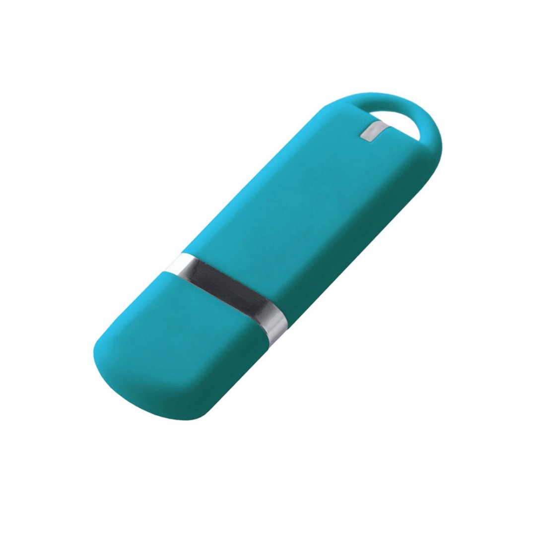 USB-флешка на 64 ГБ с покрытием soft-touch, голубой
