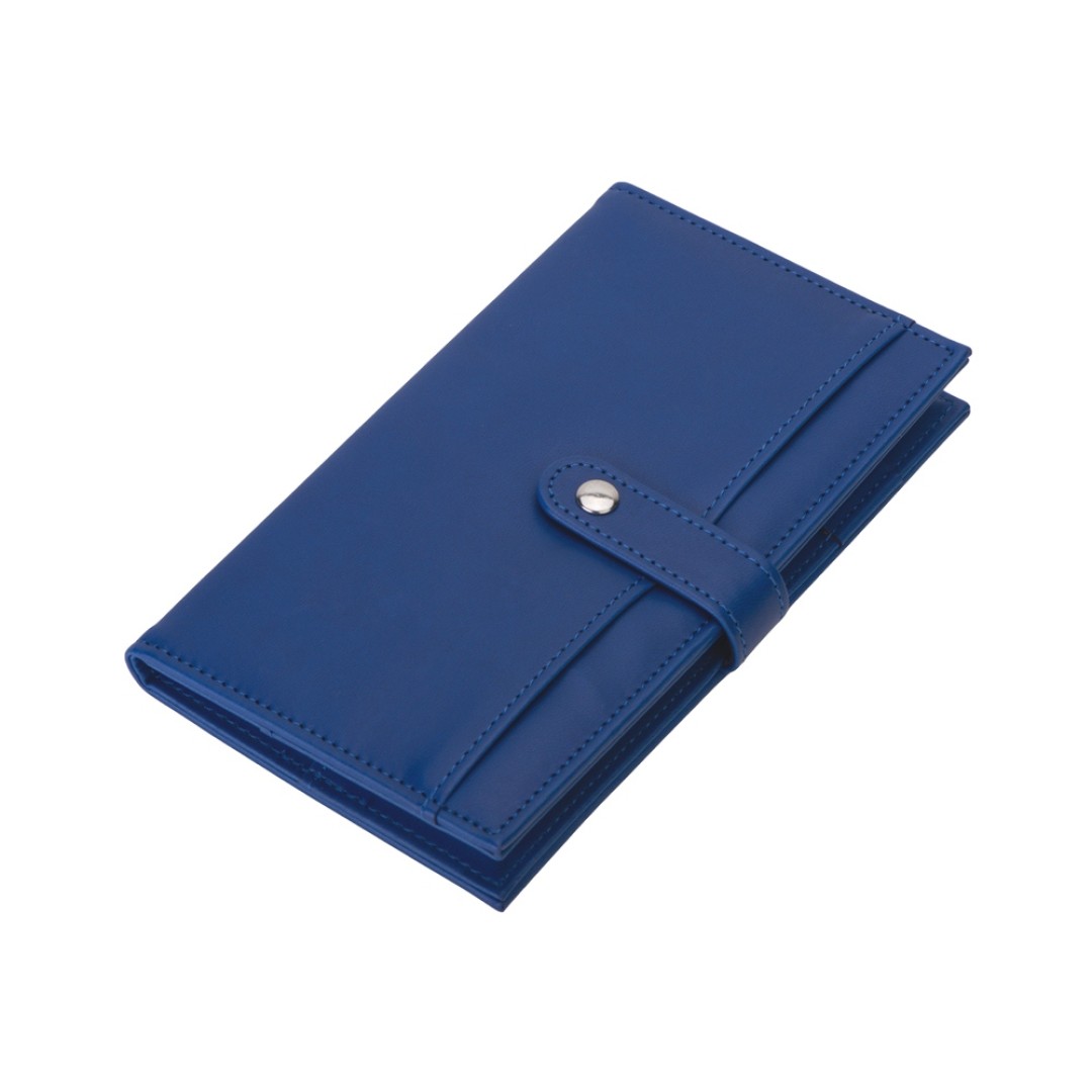 Блокнот-кошелек с сменным блоком А6 "Wall Street", 64 листа, синий