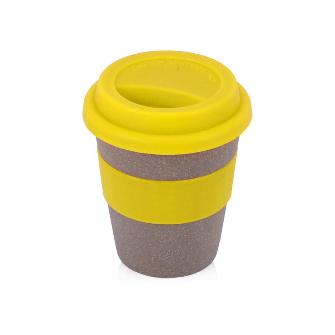 Стакан с силиконовой крышкой "Cafe", желтый