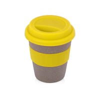 Стакан с силиконовой крышкой "Cafe", желтый
