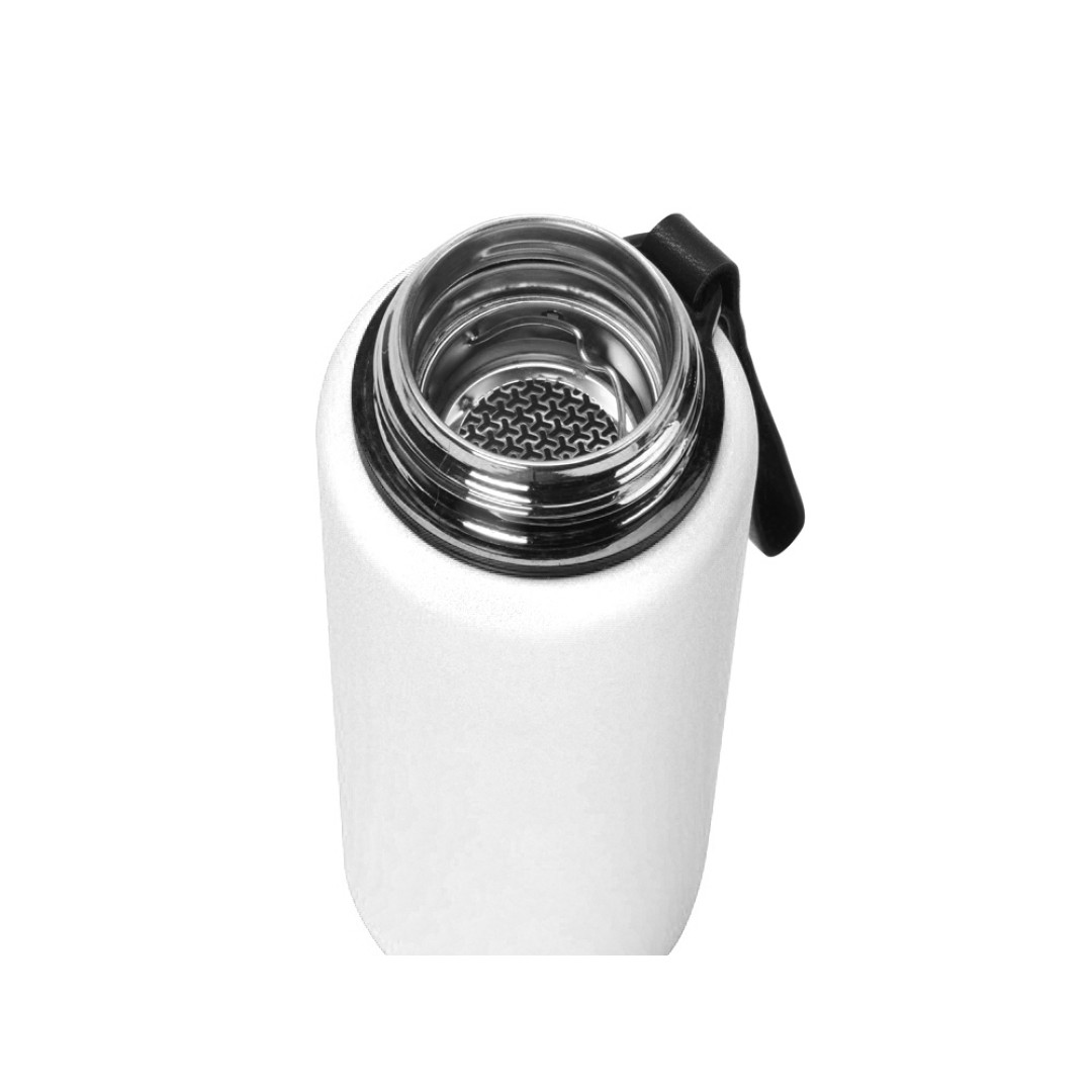 Вакуумный термос "Story" c покрытием powder, тубус, белый