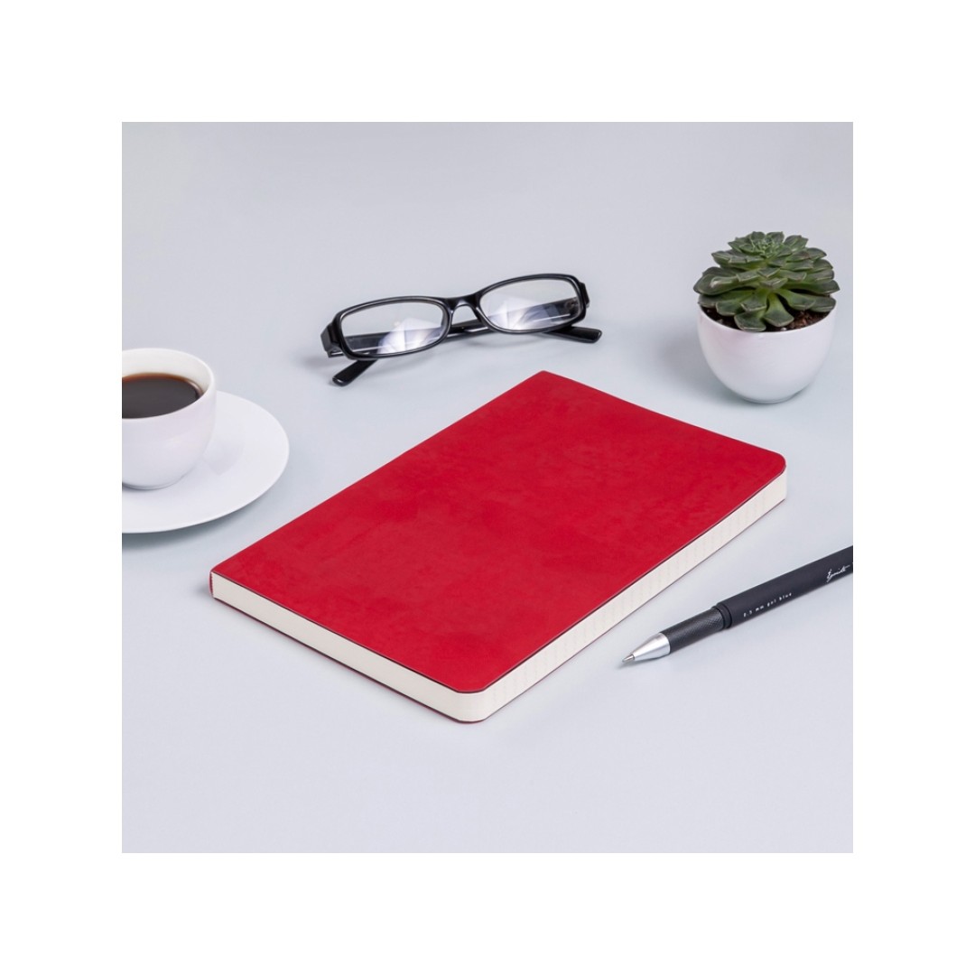 Ежедневник А5 недатированный «Megapolis Velvet Flex», ярко-бордовый