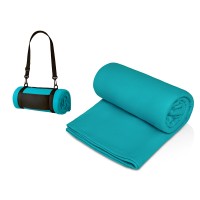 Плед «Нежность» с плечавым ремнем, светло-голубой