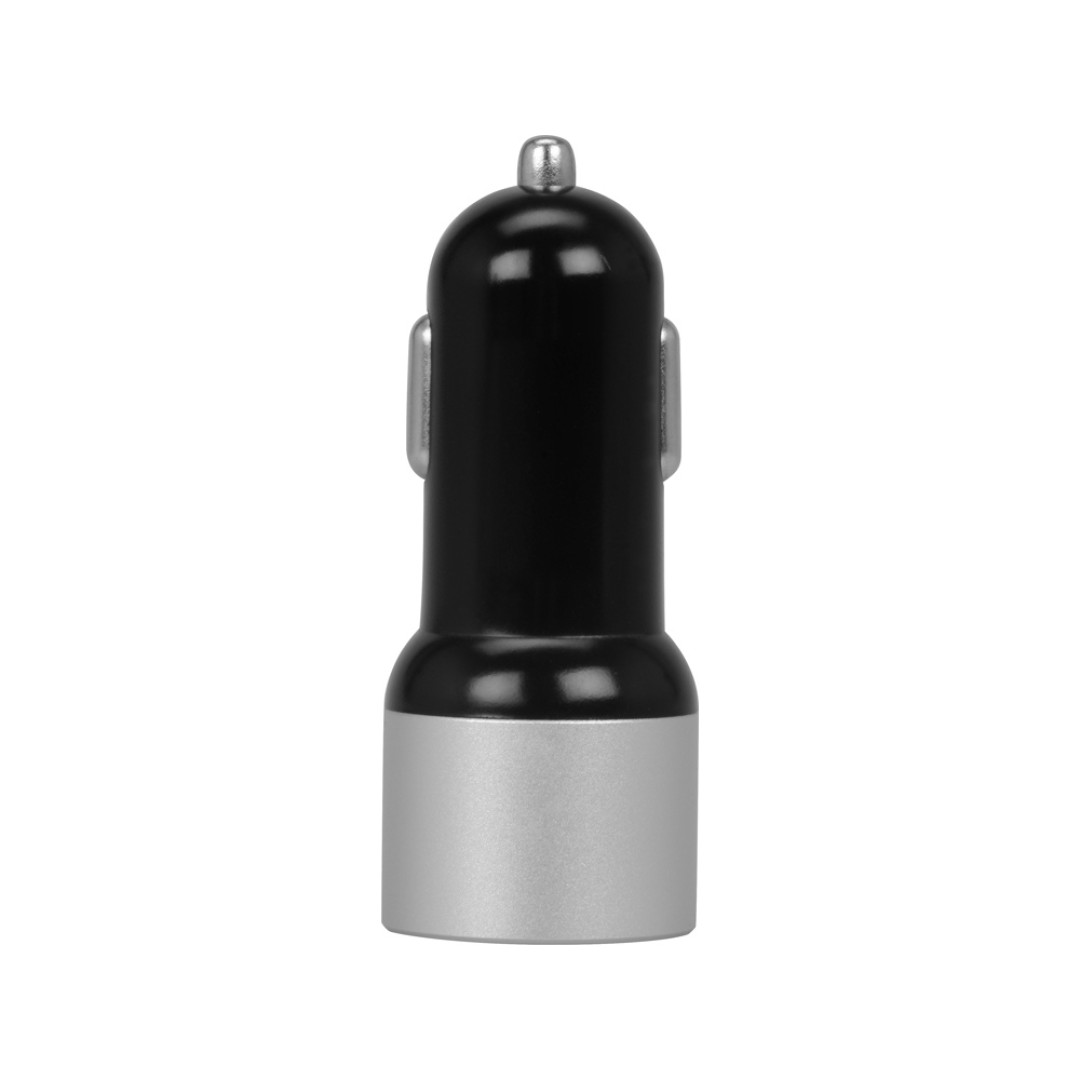 Адаптер автомобильный USB с функцией быстрой зарядки QC 3.0 "TraffIQ", черный/серебристый