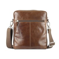 Сумка через плечо Mano "Don Luca", натуральная кожа в коньячном цвете, 23 х 26,5 х 4,5 см
