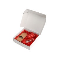 Подарочный набор с чаем, кружкой и френч-прессом "Чаепитие", красный