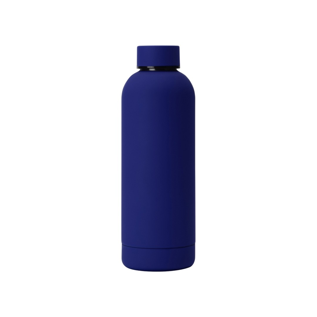 Вакуумная термобутылка "Cask" Waterline, soft touch, 500 мл, синий