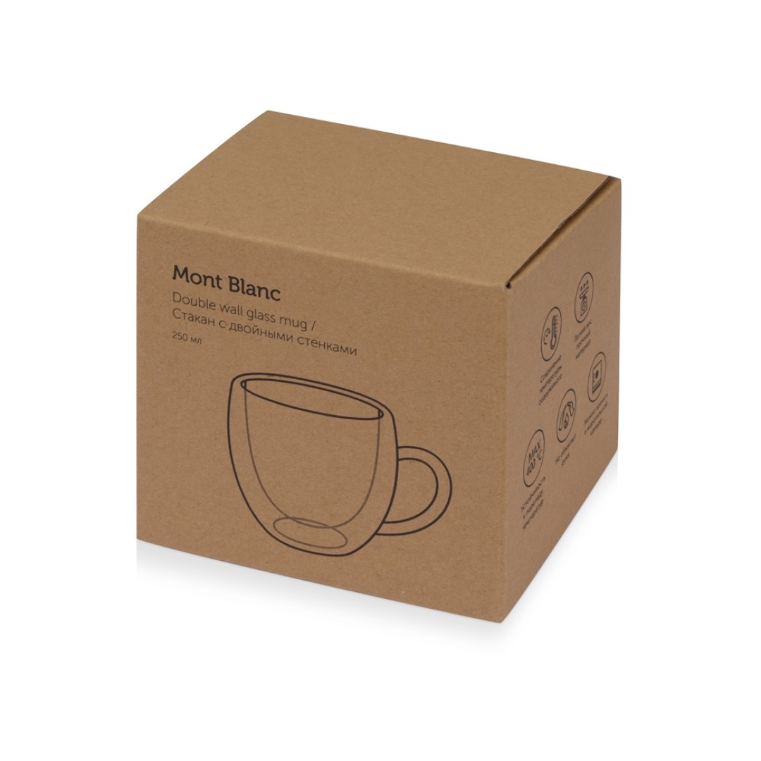 Кружка с двойными стенками «Mont Blanc» полукруглый, с ручкой 250 мл (Р)