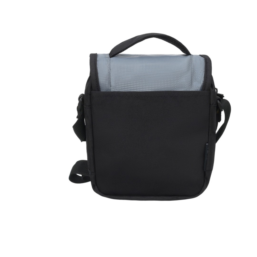 Сумка наплечная TORBER, черный/серый, полиэстер/добби, 15х5х22 см