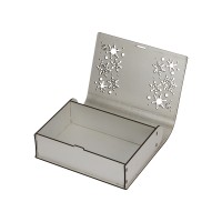 Деревянная коробка с резной крышкой "Книга", М