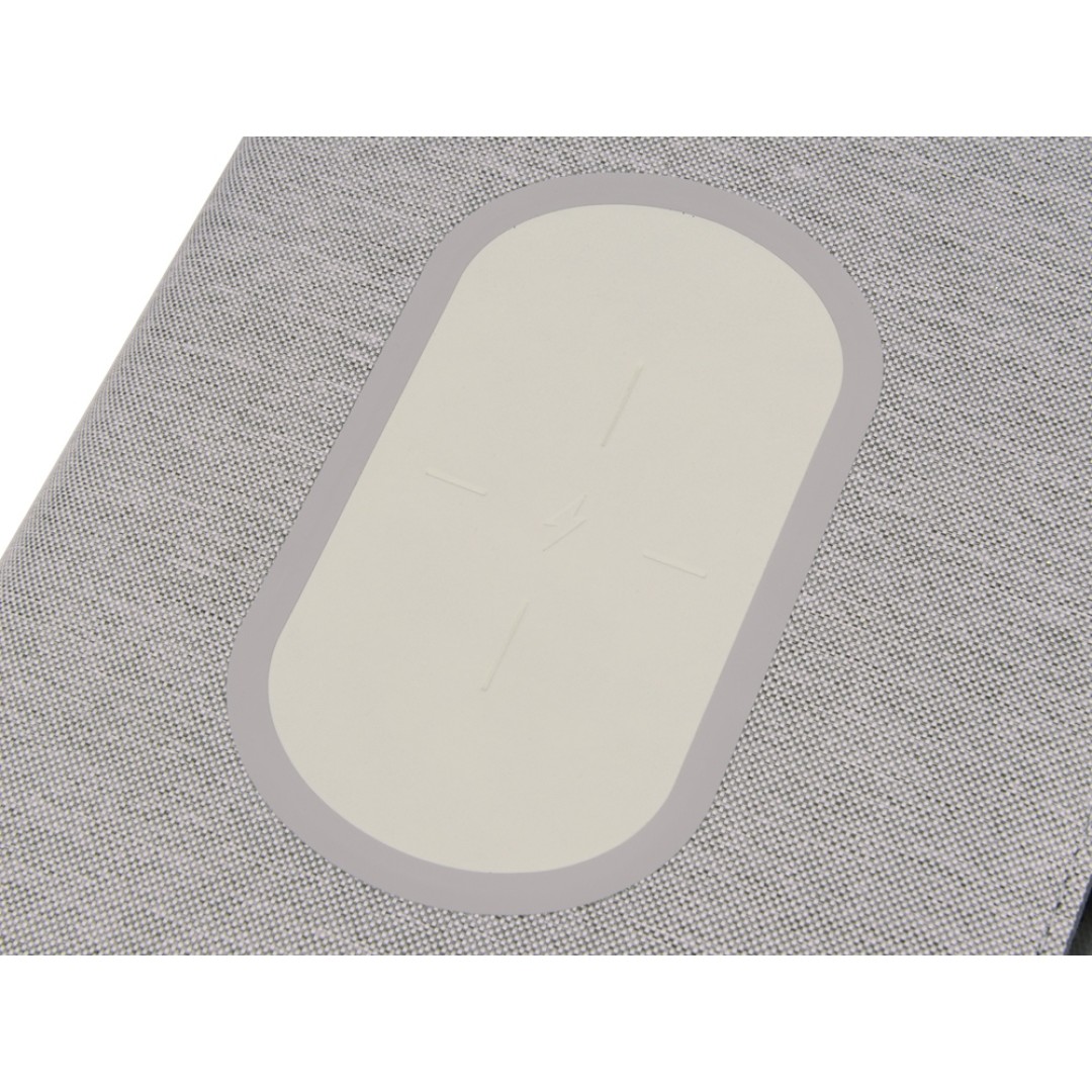 Органайзер с беспроводной зарядкой 5000 mAh "Powernote", светло-серый