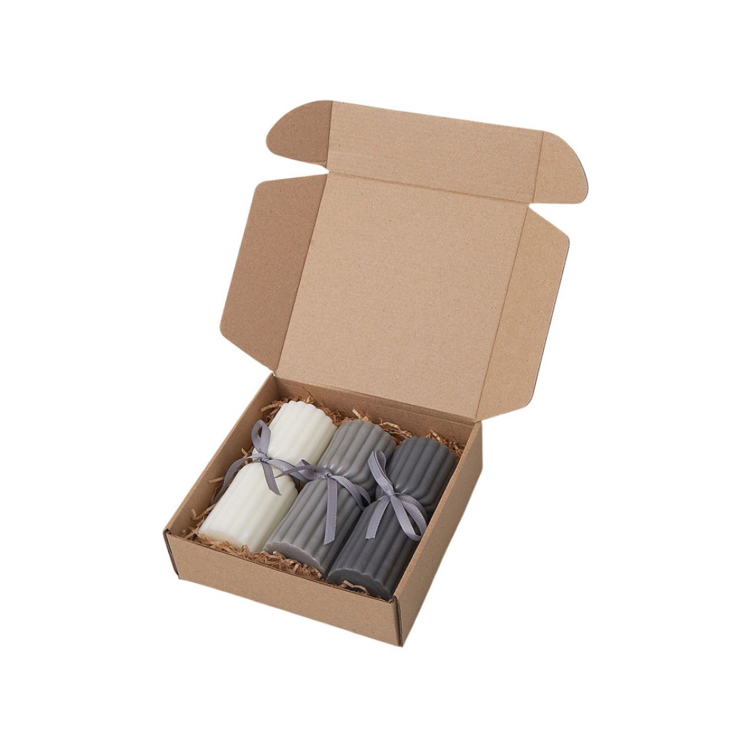 Набор свечей с гранями "Vela", темно-серый, белый