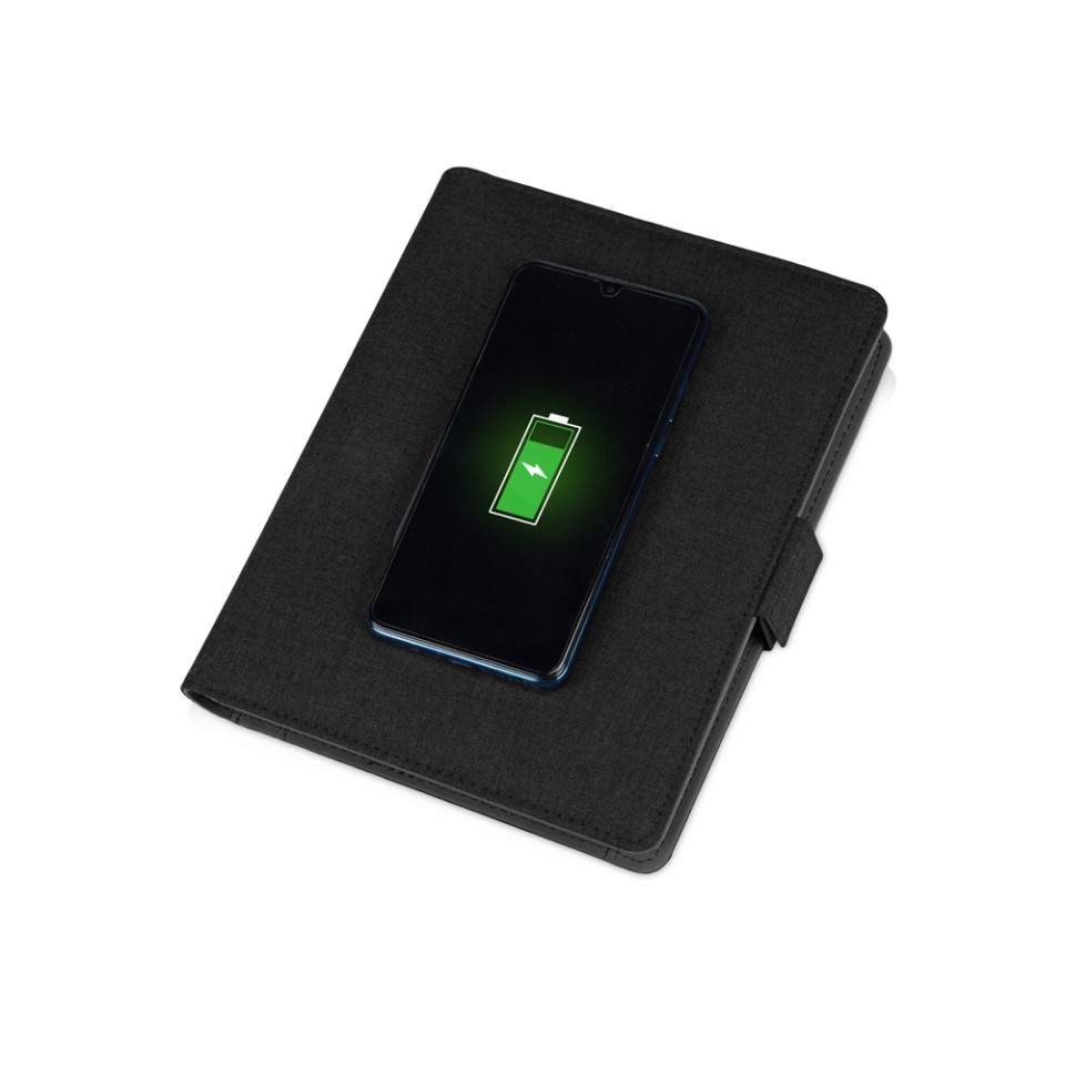 Органайзер с беспроводной зарядкой 5000 mAh "Powernote", темно-серый (P)