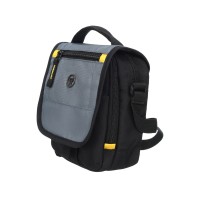 Сумка наплечная TORBER, черный/серый, полиэстер/добби, 15х5х22 см