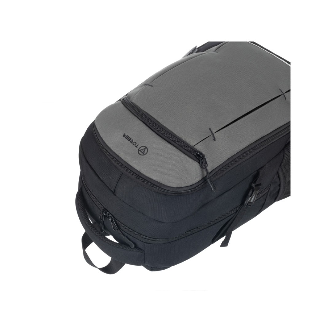Рюкзак TORBER CLASS X, чёрно-серый, 46 x 32 x 18 см + Мешок для сменной обуви в подарок!