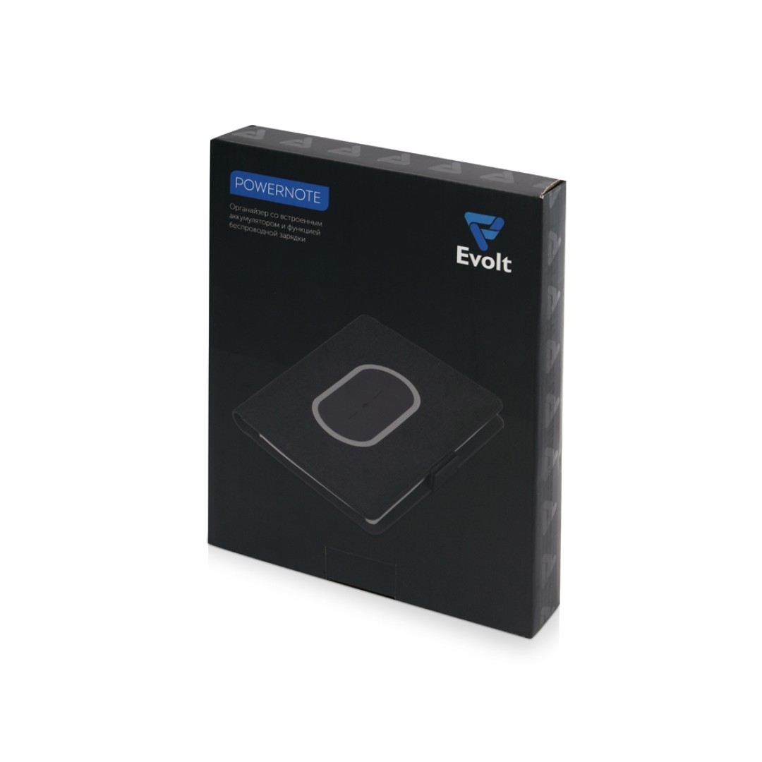 Органайзер с беспроводной зарядкой 5000 mAh "Powernote", светло-серый