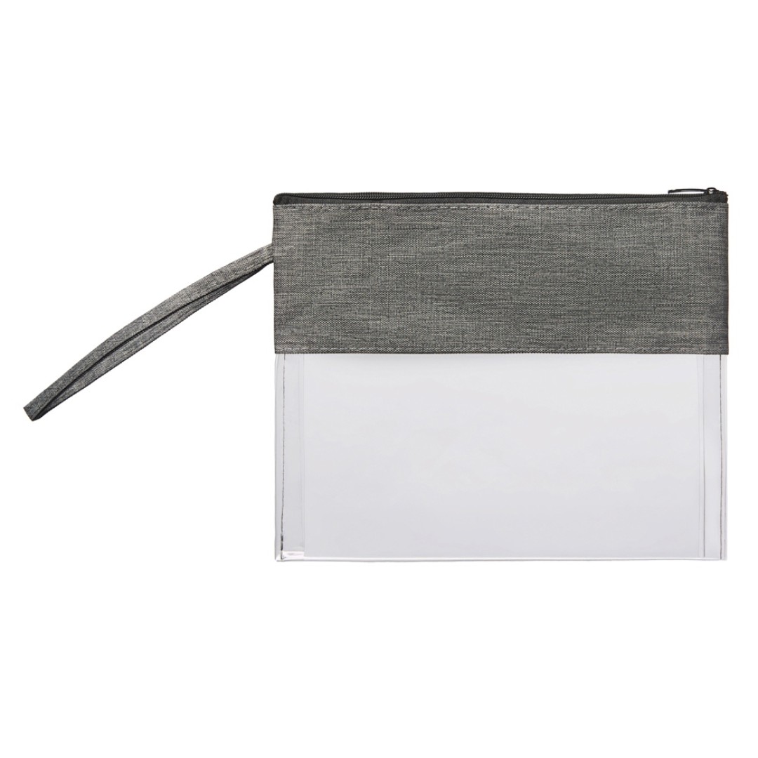 Косметичка из PVC и ткани "Leony", прозрачный/темно-серый