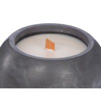 Круглая свечка в бетоне, фитиль дерево, oud wood