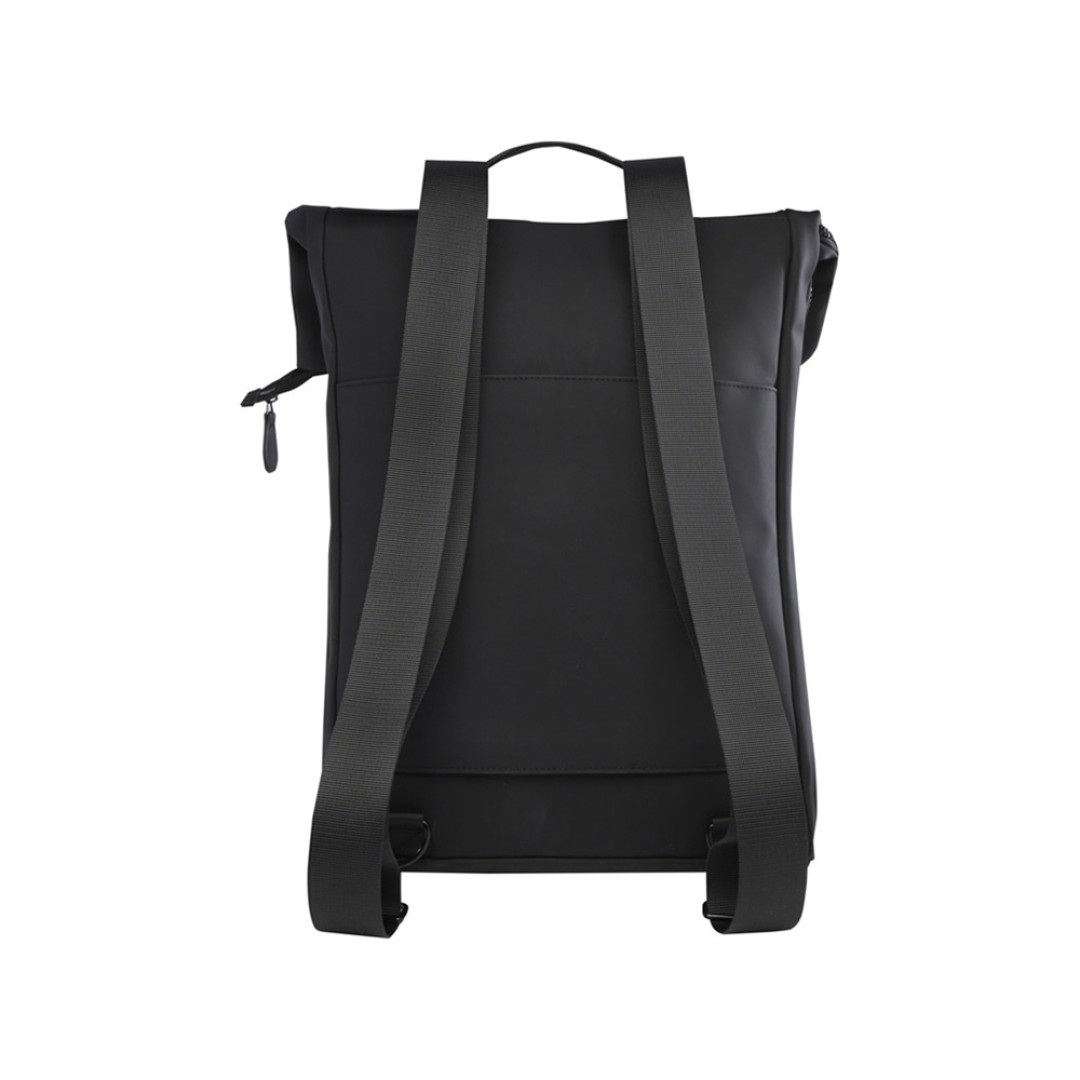 Рюкзак для ноутбука 15,6" Turner объемом 12 л со сворачивающимся верхом, изготовленный из переработанных материалов по стандарту GRS - сплошной черный