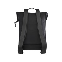 Рюкзак для ноутбука 15,6" Turner объемом 12 л со сворачивающимся верхом, изготовленный из переработанных материалов по стандарту GRS - сплошной черный