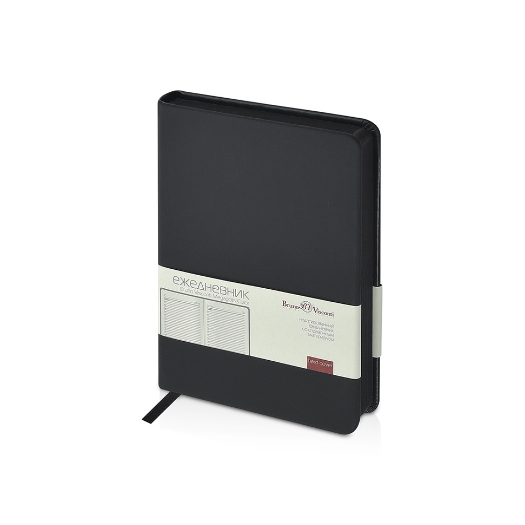 Ежедневник недатированный А6+ "Megapolis Color", черный