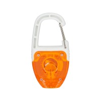 Брелок - фонарик с отражателем и карабином, оранжевый/белый