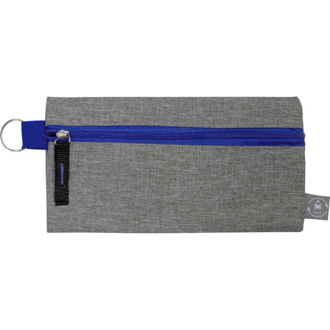 Универсальный пенал из переработанного полиэстера RPET "Holder", серый/синий