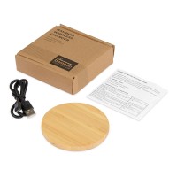 Беспроводное зарядное устройство из бамбука "Cap", натуральный