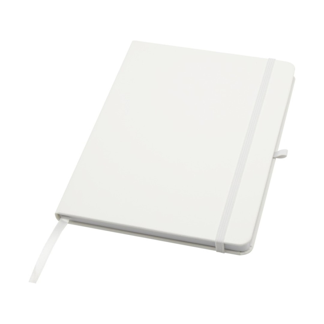 Teak блокнот А5 из переработан. материала в твердой обложке с линован. страницами - Белый