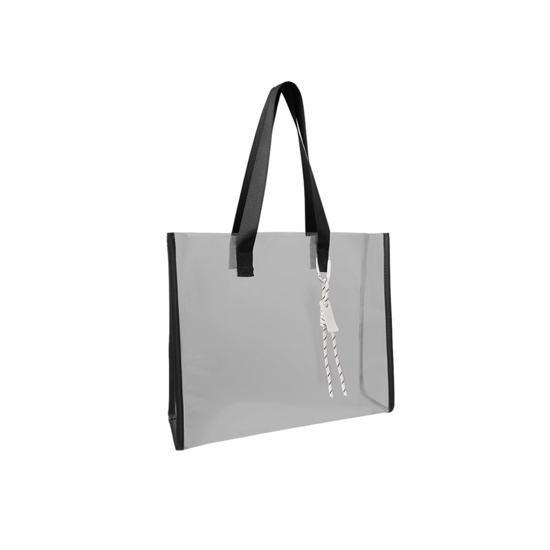 Брелок-веревочка на карабине, черно-белый