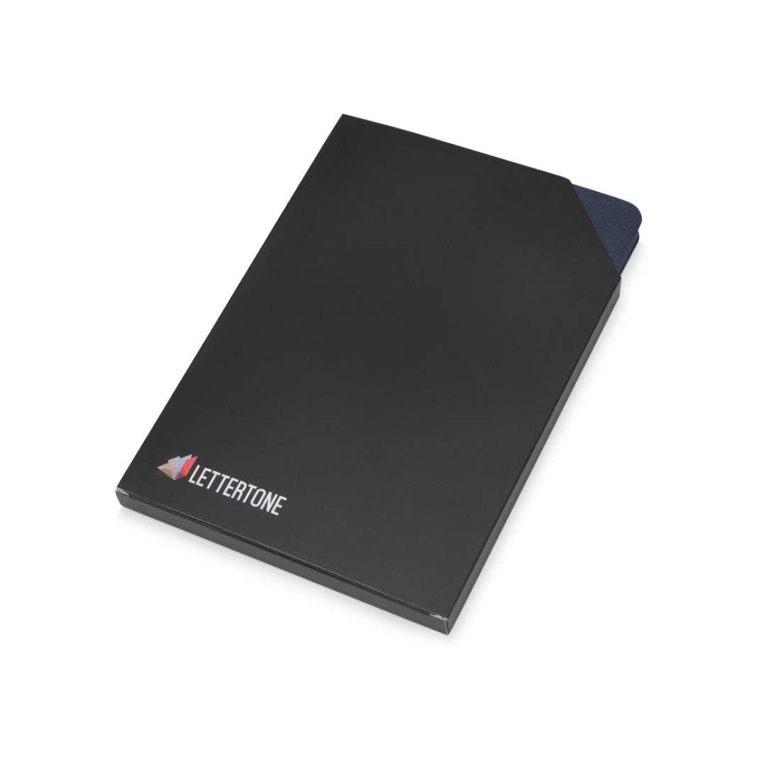 Блокнот «Notepeno» 130x205 мм с тонированными линованными страницами, темно-синий