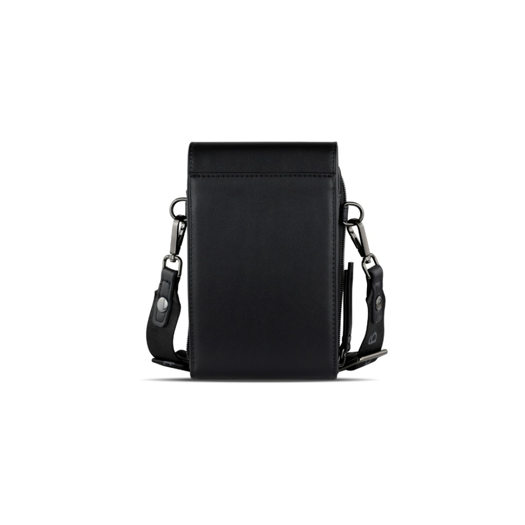 Сумка наплечная BUGATTI Almata, чёрная, полиуретан, 11х4х19 см