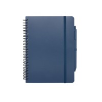 Блокнот Thalaasa формата А5 в твердой обложке из океанического пластика с шариковой ручкой - Синий
