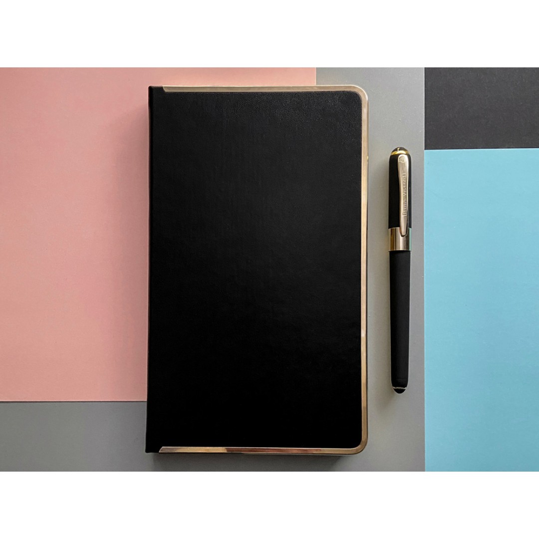 Ежедневник недатированный A5 «Chelsea», черный (золотистый кант и срез)