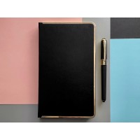 Ежедневник недатированный A5 «Chelsea», черный (золотистый кант и срез)