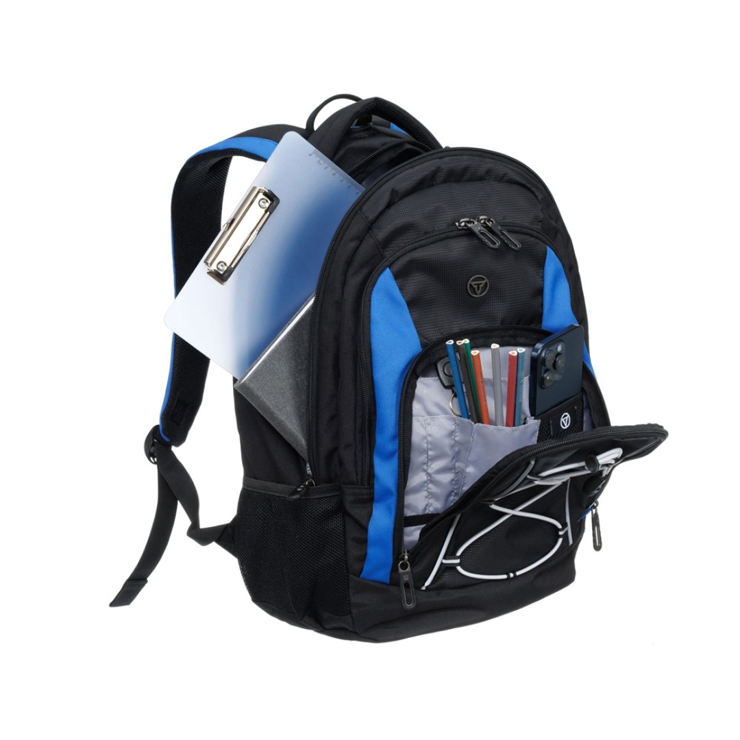 Рюкзак TORBER ROCKIT с отделением для ноутбука 15", черный/синий, полиэстер, 33х19х45 см, 28 л