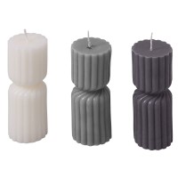 Набор свечей с гранями "Vela", темно-серый, белый