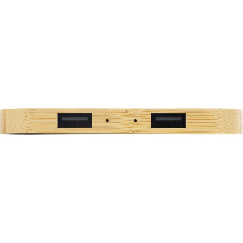 USB-хаб с беспроводной зарядкой из бамбука Plato