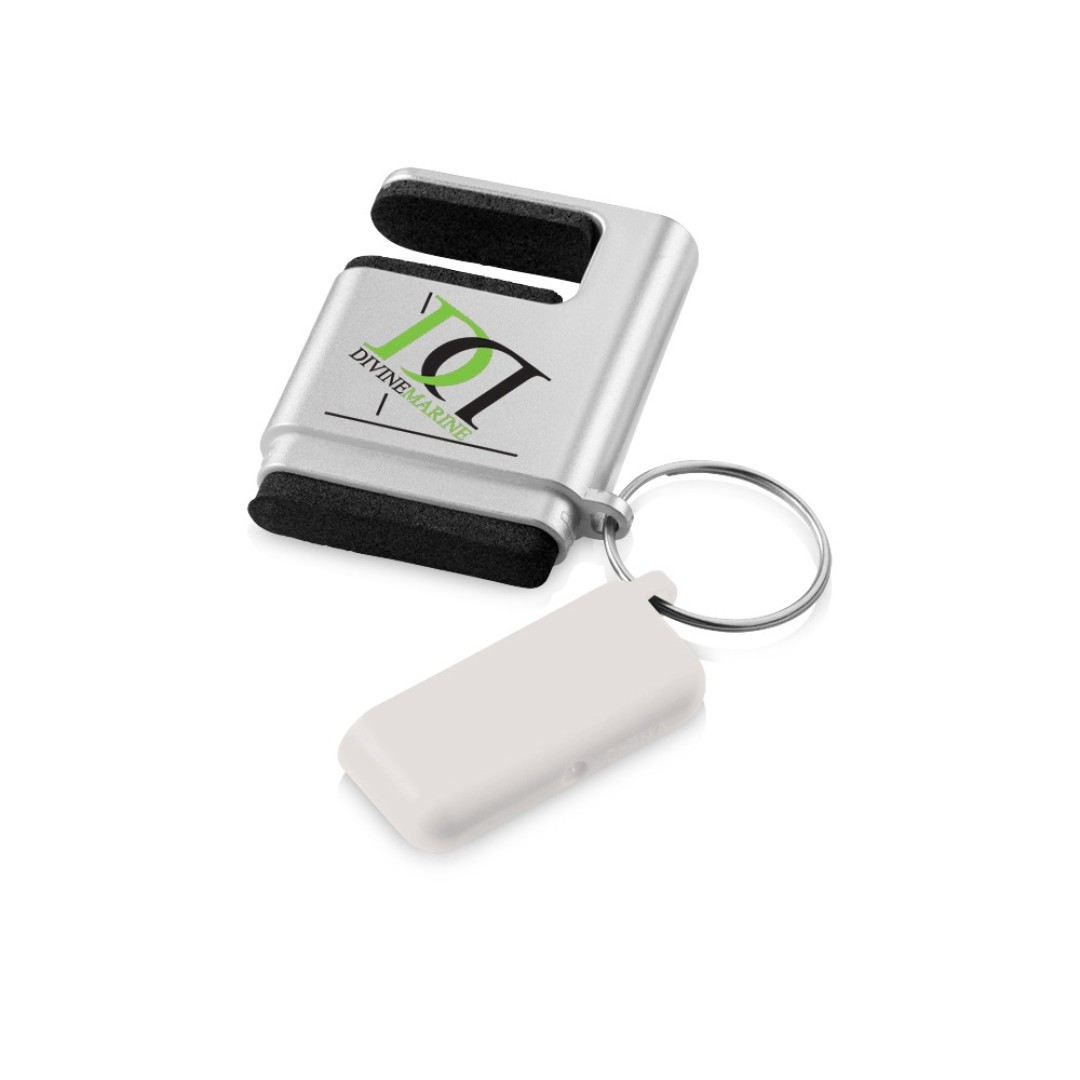 Подставка-брелок для мобильного телефона "GoGo", серебристый/белый