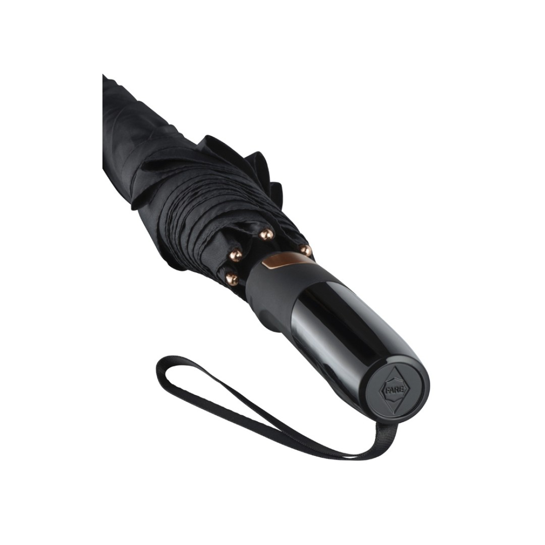 Зонт-трость 7399 Alugolf полуавтомат, черный/медный