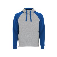 Толстовка с капюшоном "Badet" мужской, серый меланж/королевский синий