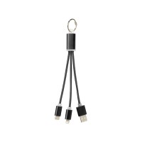Кабель для зарядки Metal «3-в-1» с брелоком, черный