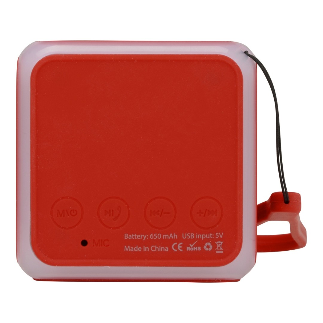 Портативная колонка «Cube» с подсветкой, красный