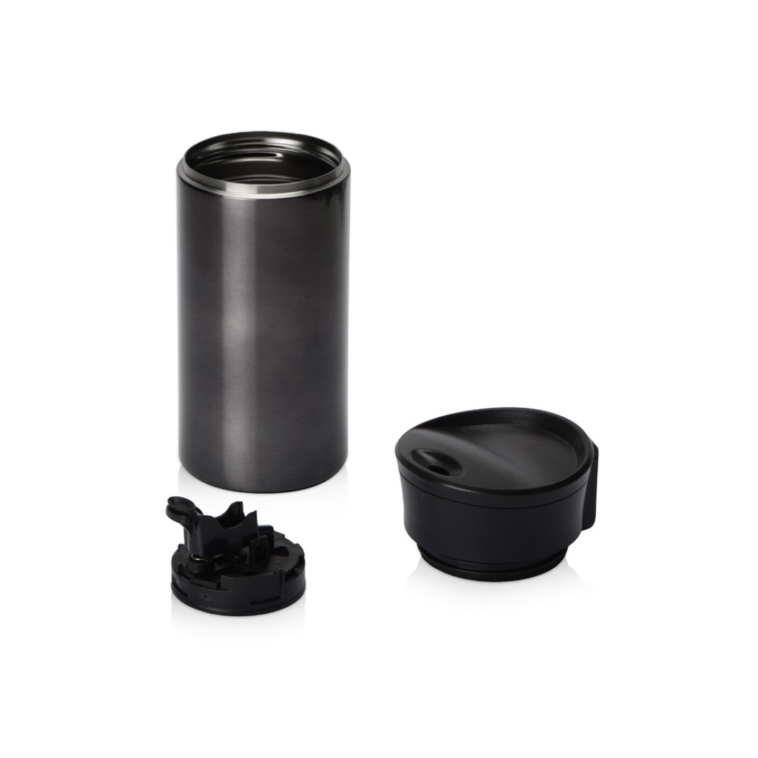 Вакуумная термокружка с кнопкой Upgrade, Waterline, тубус, матовая сталь