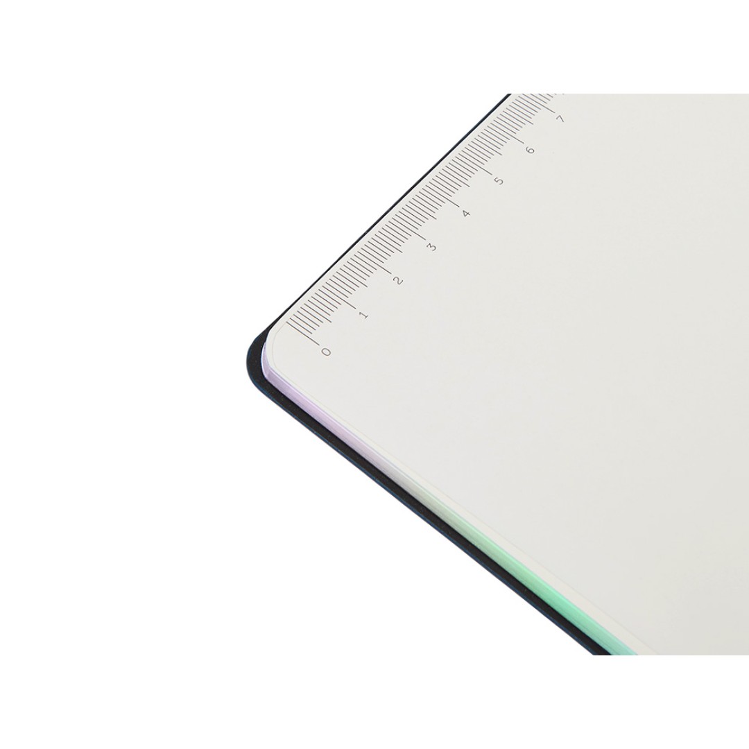 Блокнот А5 в гибкой обложке "Fellini" с голографическим срезом, темно-синий