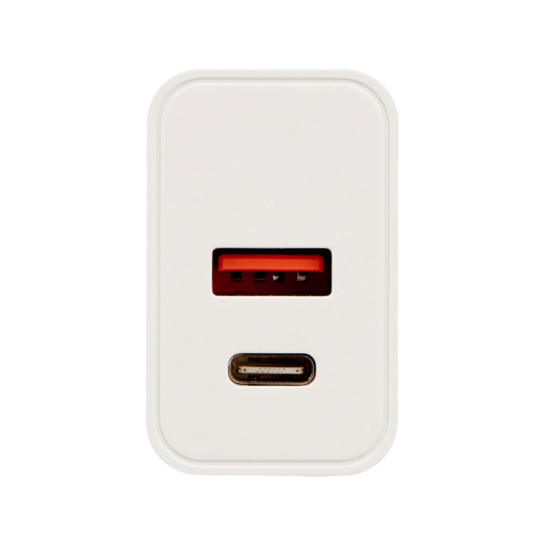 Сетевое зарядное устройство c выходами USB-A и USB-C «Recharger Pro», быстрая зарядка QC/PD, 30 Вт, белый