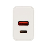 Сетевое зарядное устройство c выходами USB-A и USB-C «Recharger Pro», быстрая зарядка QC/PD, 30 Вт, белый