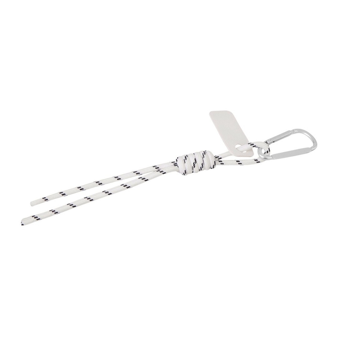 Брелок-веревочка на карабине, черно-белый